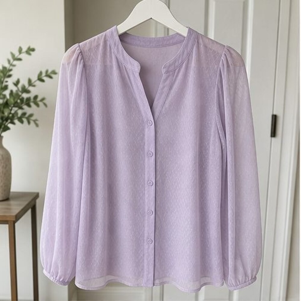 Lilac Button Blouse